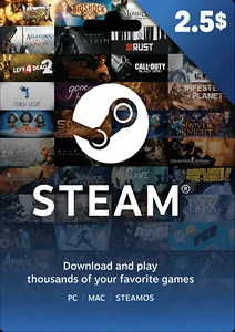 ستيم جيفت كارد 2.5 دولار امريكي -  للبيع في الإمارات من خلال Games2all
