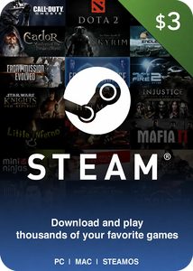 Steam Wallet Gift Card USA 3 USD