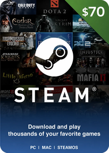 Steam Wallet Gift Card USA 70 USD