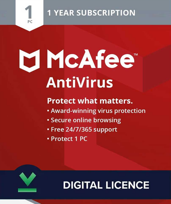 Mcafee Antivirus 1 Year 1 Device CD Key  for sale in Emirates from Games2all