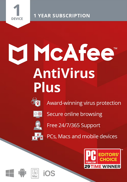 Mcafee Antivirus plus 1 year 1 device CD Key  for sale in Emirates from Games2all