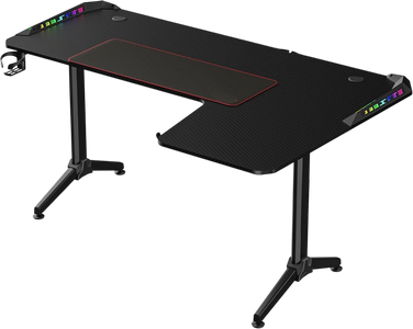 مكتب ألعاب ديدسكال RGB بتصميم L - جهة اليمين - أسود
