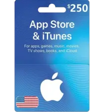 Apple iTunes Gift Card NORTH AMERICA 250$ USD iTunes (29549)