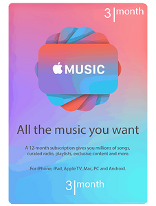 Apple Music 3 Months subscription USA