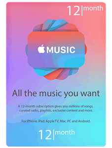 Apple Music 12 Months subscription USA