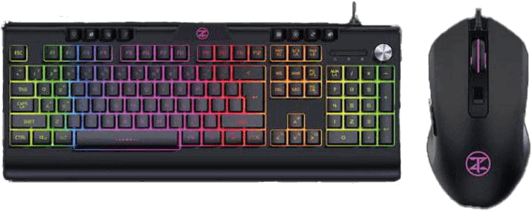 جيمنج كيبورد وماوس بإضاءة ليد للكمبيوتر واللابتوب تكنوزون M-500