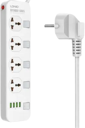 Ldnio SC4408 Power Strip with 4 USB Ports and 4 Power Sockets