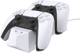 قاعدة شحن مزدوجة GameWill للكونترولر DualSense PS5 - أبيض