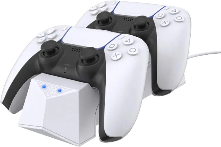 قاعدة شحن مزدوجة GameWill للكونترولر DualSense PS5 - أبيض
