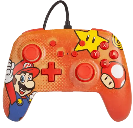 Power A Enhanced Wired Mario Vintage Controller for Nintendo Switch