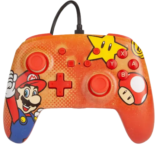 Power A Enhanced Wired Mario Vintage Controller for Nintendo Switch