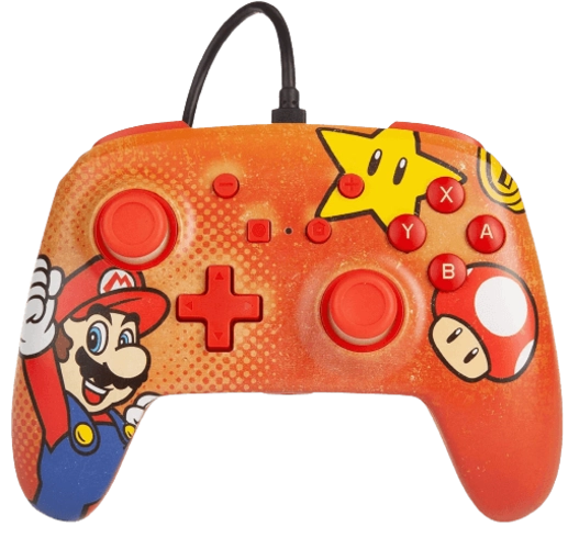 Power A Enhanced Wired Mario Vintage Controller for Nintendo Switch