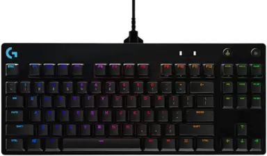 Logitech G PRO RGB Gaming Keyboard with Mechanical Blue Clicky Switches - Black