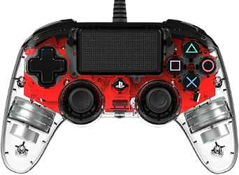 Nacon Wired Illuminated Compact PS4 Controller- Red