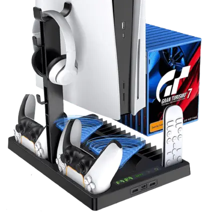 OIVO PS5 Stand with Silent Cooling Fan for PlayStation 5 Console - Black