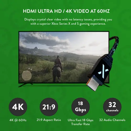 NUMSKULL 4K Ultra HD HDMI 2.0 Cable - 2m (7ft) (Xbox Design)