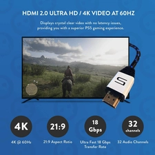 كابل 4K HD HDMI 2.0 مرخص من مايكروسوفت من نومسكل  (تصميم بلاي ستيشن 5)