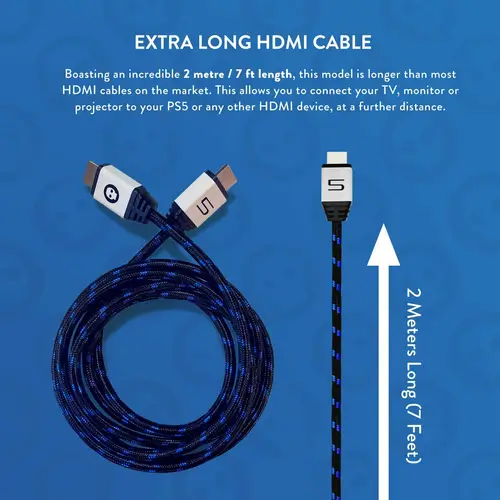 NUMSKULL 4K Ultra HD HDMI 2.0 Cable - 2m (7ft) (PS5 Design)
