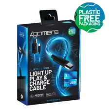 4Gamers Light Up Charging Cable 3m for PS4