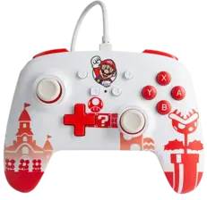 PowerA Enhanced Wired Controller for Nintendo Switch - Mario Red & White (38080)