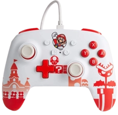 PowerA Enhanced Wired Controller for Nintendo Switch - Mario Red & White