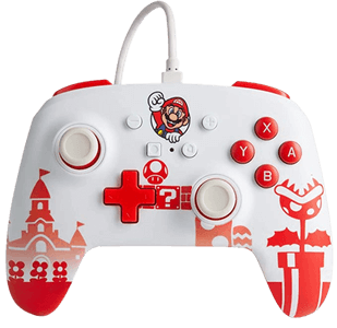 PowerA Enhanced Wired Controller for Nintendo Switch - Mario Red & White