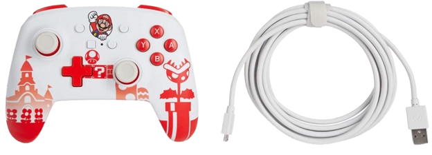 PowerA Enhanced Wired Controller for Nintendo Switch - Mario Red & White