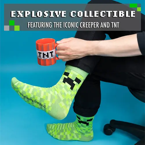 Paladone Minecraft Mug and Socks (TNT and Creeper Design)