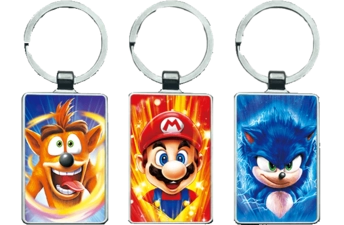  Mario, Sonic and Crash 3D Keychain \ Medal (K045)