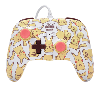 وحدة تحكم سلكية محسّنة لنينتندو سويتش من باورا - أحمر خدود بيكاتشو