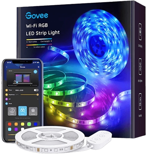 أضواء شريط LED ذكية Govee ، شريط إضاءة LED واي فاي 16.4 قدم