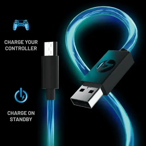 4Gamers Light Up Charging Cable 3m for PS4
