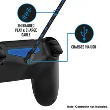 4Gamers  Play & Charge Cable Twin Pack 3m - PS4