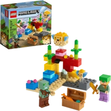 LEGO Minecraft The Coral Reef Hands-on Minecraft Marine Toy - 92 Pieces (21164)