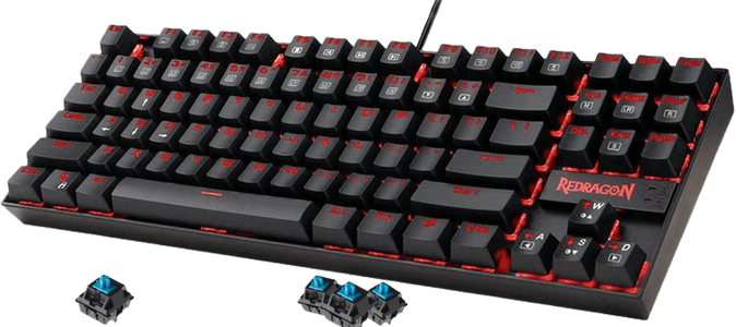 Redragon K552 Kumara Mechanical Gaming Keyboard - Blue Clicky Switches (K552-KB)