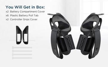 KIWI design Controller Knuckle Grips Cover for Oculus Quest 2 - Black