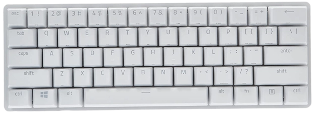Razer Huntsman Mini Wired Gaming Keyboard with Clicky Purple Switch - White Mercury  for sale in Emirates from Games2all