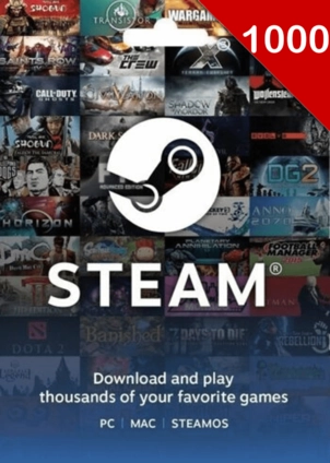 Steam Wallet Gift Card 1000 USD Steam Key TURKEY