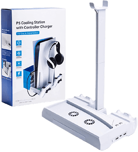 ستاند تبريد بمروحة لجهاز بلايسيتشن 5 مع وحدة شحن لدراع كنترولر من اويفو