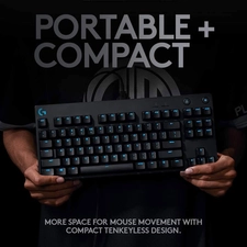 Logitech G PRO RGB Gaming Keyboard with Mechanical Blue Clicky Switches - Black