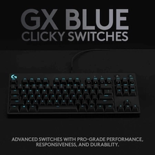 Logitech G PRO RGB Gaming Keyboard with Mechanical Blue Clicky Switches - Black