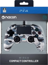 Nacon Wired Compact PS4 Controller - Gray Camouflage	