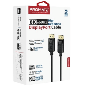 Promate DisplayPort Cable, Premium Ultra HD 8K - 2m 