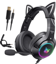 Onikuma K9 Wired RGB Gaming Headset - Black