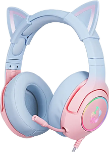 Onikuma K9 Wired RGB Gaming Headset - Pink and Blue