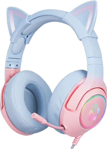 Onikuma K9 Wired RGB Gaming Headset - Pink and Blue