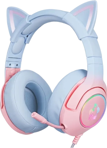 Onikuma K9 Wired RGB Gaming Headset - Pink and Blue