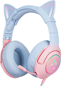 Onikuma K9 Wired RGB Gaming Headset - Pink and Blue