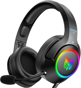 أونيكوما سماعة الجيمنج كي 9 السلكية بإضاءة أر جي بي - أسود