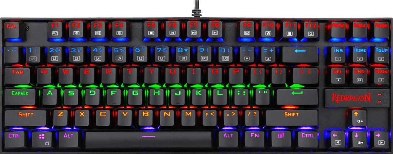 Redragon K552 Rainbow Kumara Mechanical Wired Gaming Keyboard - Red Linear Switch